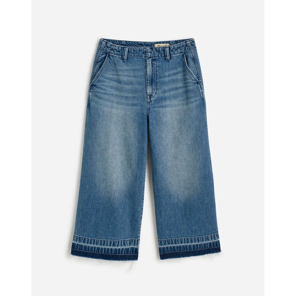 Madewell Denim Culottes Women Size 28 Blue Dupage Wash Rigid High Waist NEW